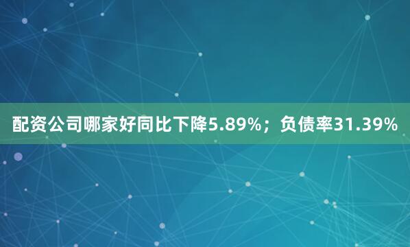 配资公司哪家好同比下降5.89%；负债率31.39%