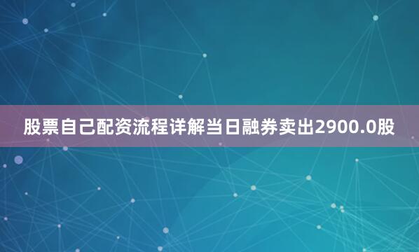 股票自己配资流程详解当日融券卖出2900.0股